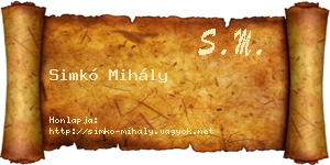 Simkó Mihály névjegykártya