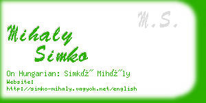 mihaly simko business card